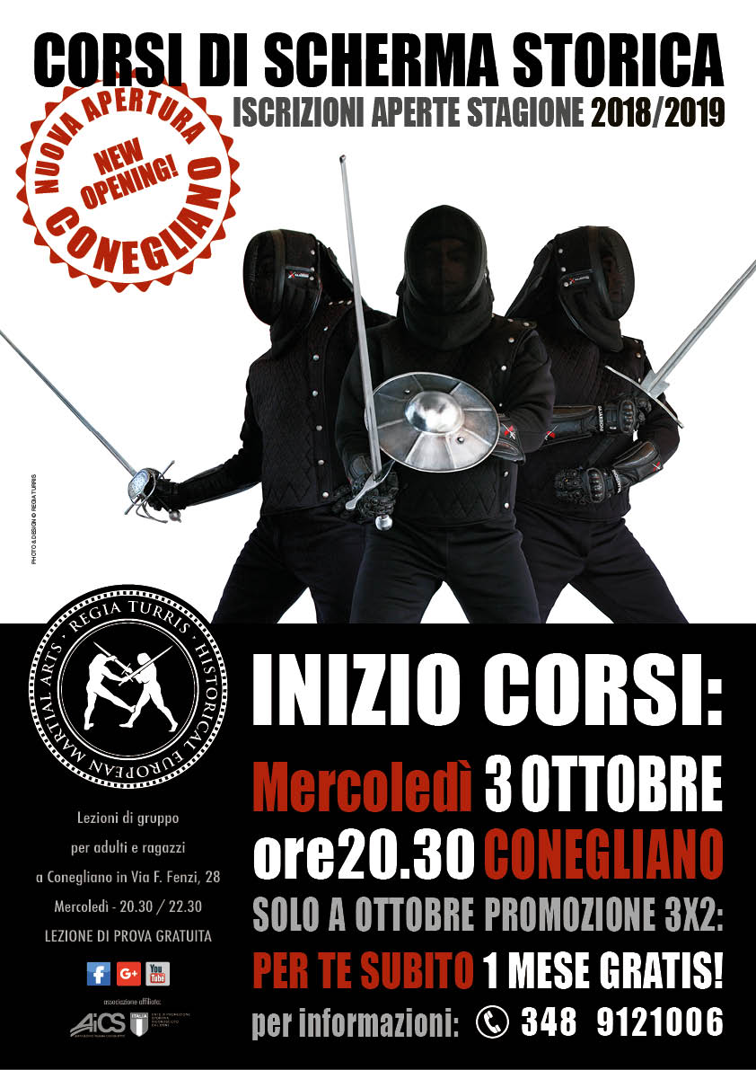 Scherma Storica Conegliano - Inaugurazione corsi Mercoledì 3 Ottobre 2018